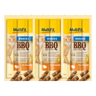 MultiFit Bâtonnets de viande BBQ 7x8x5g Dinde