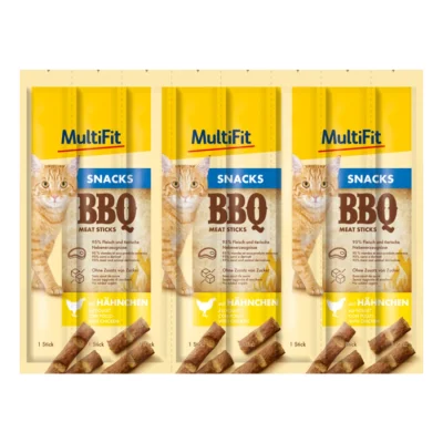 MultiFit Bâtonnets de viande BBQ 7x8x5g Hähnchen