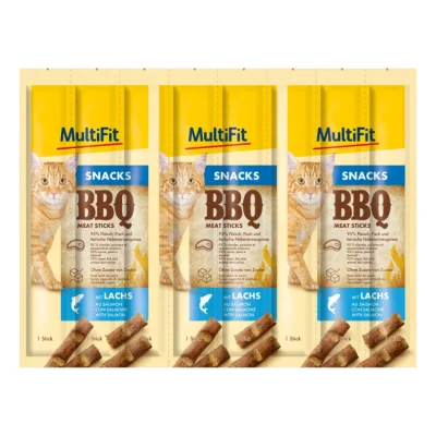 MultiFit Bâtonnets de viande BBQ 7x8x5g Saumon