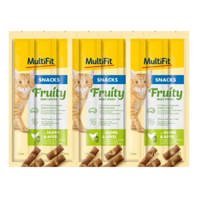 MultiFit Bâtonnets Fruity Meat 7x8x5 g Poulet et pomme
