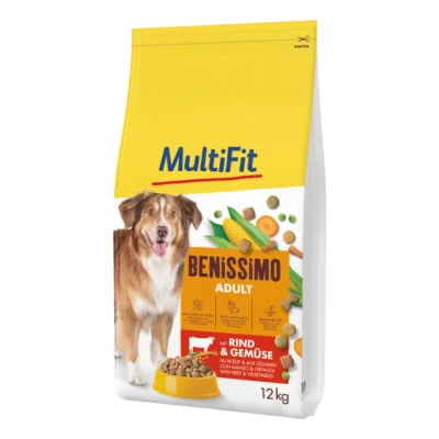 MultiFit Benissimo Croquettes Chien Adulte, avec Bœuf & Légumes 12 kg