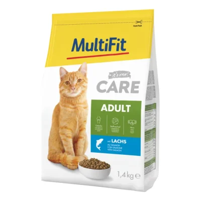 MultiFit Care Croquettes pour Chat, Adulte, Saumon 1,4 kg