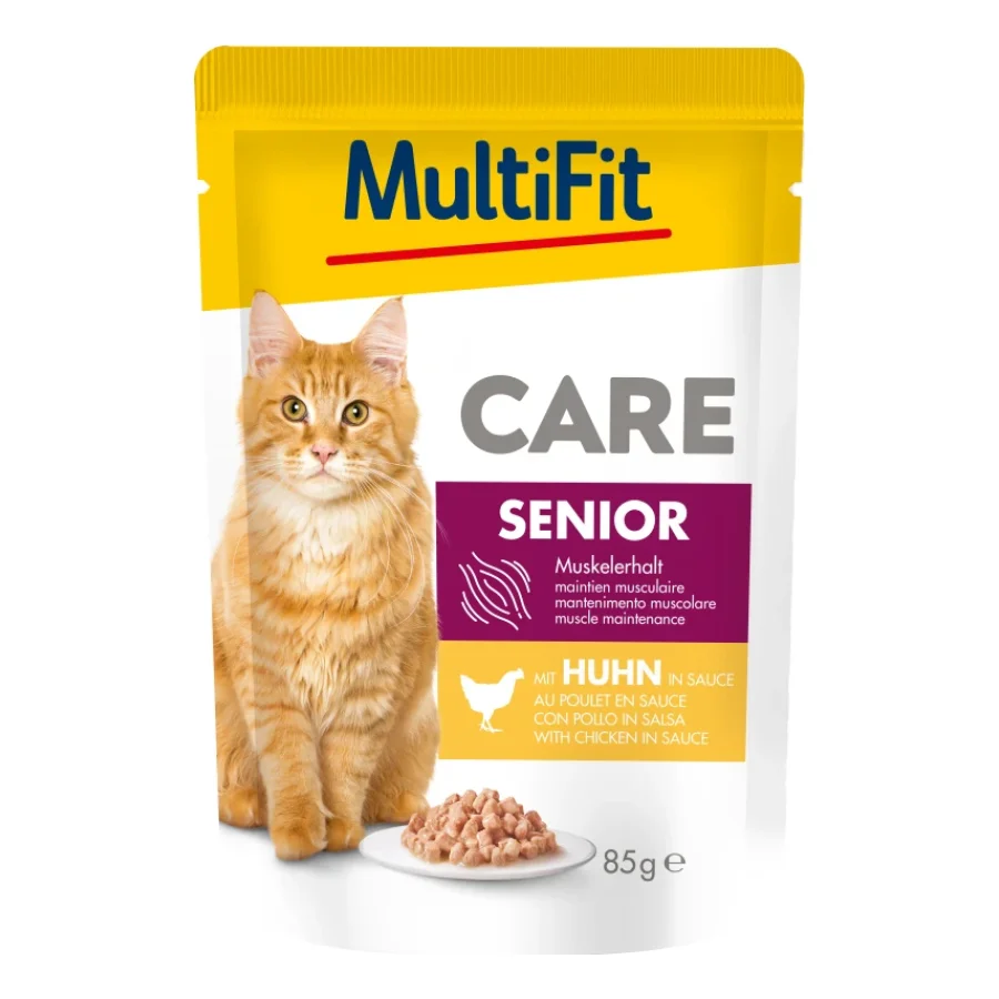 MultiFit CARE, nourriture humide pour chat, senior, avec poulet en sauce 24x85 g