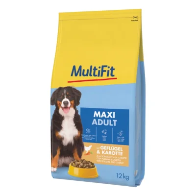 MultiFit Croquettes Chien Adulte, Maxi, avec Volaille & Carotte 12 kg