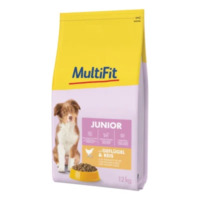MultiFit Croquettes Chien Junior, avec Volaille & Riz 12 kg