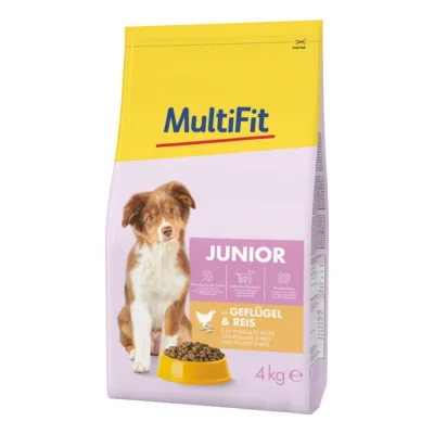 MultiFit Croquettes Chien Junior, avec Volaille & Riz 4 kg