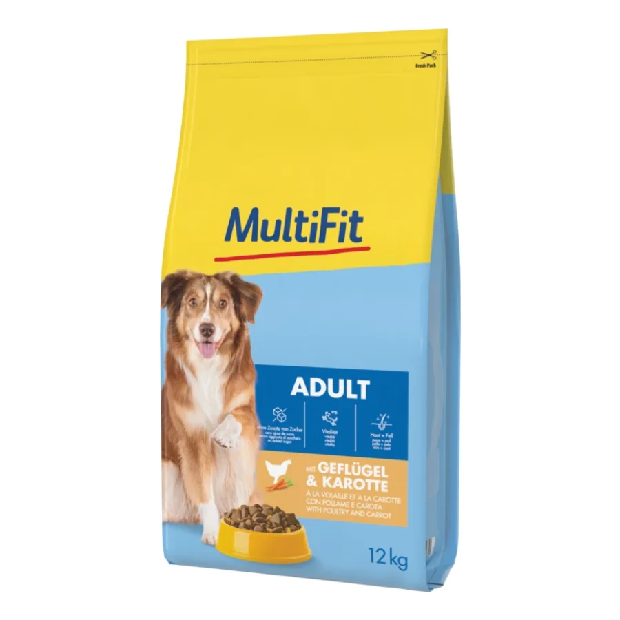 MultiFit Croquettes pour chien adulte, au volaille & carotte 12 kg