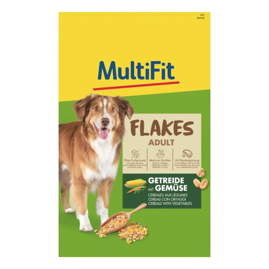 MultiFit Flocons pour chien adulte Flakes céréales avec légumes 1,5kg 1,5 kg