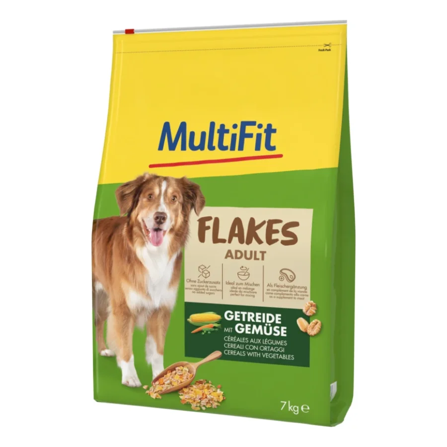 MultiFit Flocons pour chien adulte Flakes céréales avec légumes 1,5kg 7 kg
