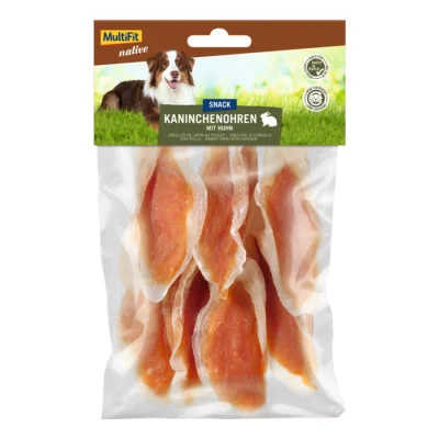MultiFit native Oreilles de lapin au poulet 6 x 80 g