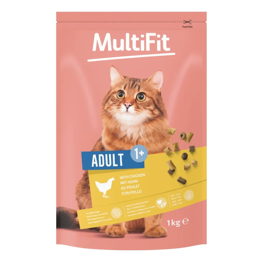 MultiFit nourriture sèche pour chat, adulte Poulet 1 kg