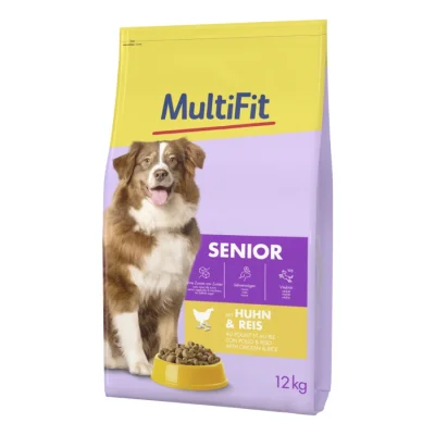 MultiFit nourriture sèche pour chien senior Poulet et riz 12 kg