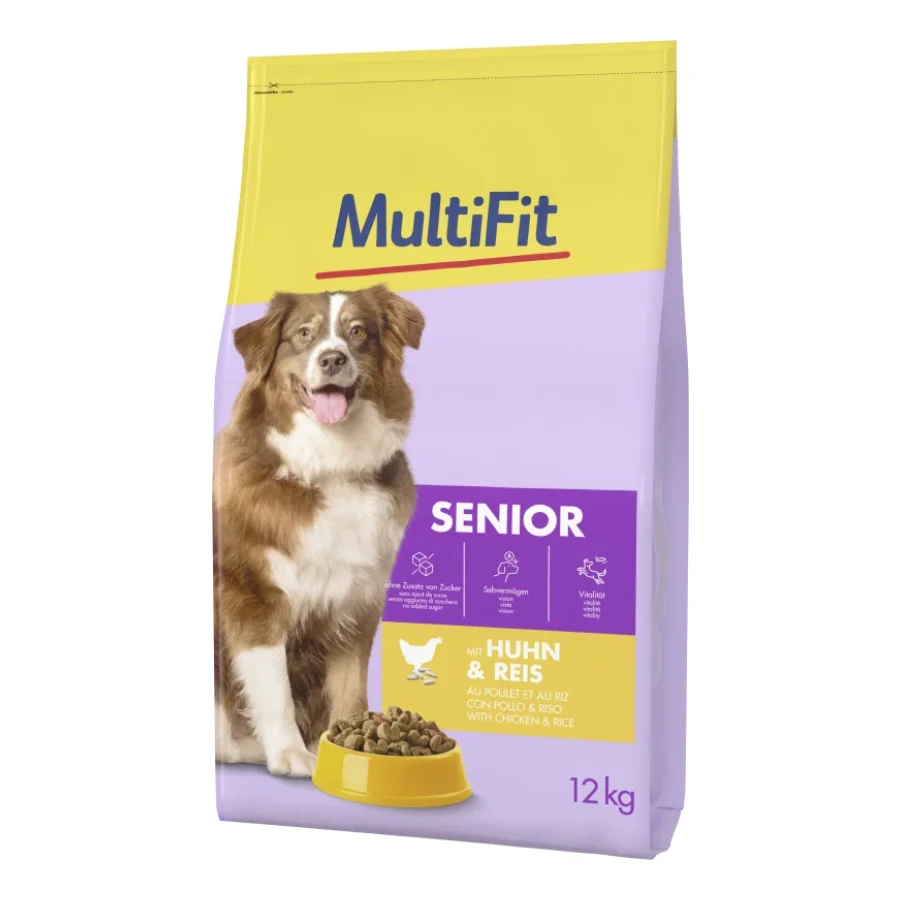 MultiFit nourriture sèche pour chien senior Poulet et riz 2x12 kg