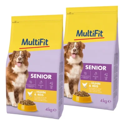 MultiFit nourriture sèche pour chien senior Poulet et riz 2x4 kg