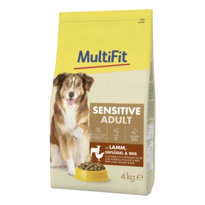 MultiFit nourriture sèche pour chien Sensitive Adult avec agneau, volaille & riz 4 kg