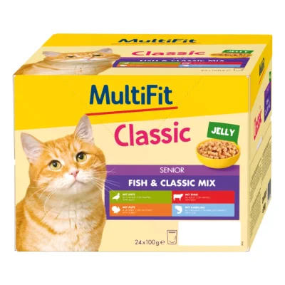 MultiFit Senior Jelly Fish & Classic Mix Multipack 24x100 g