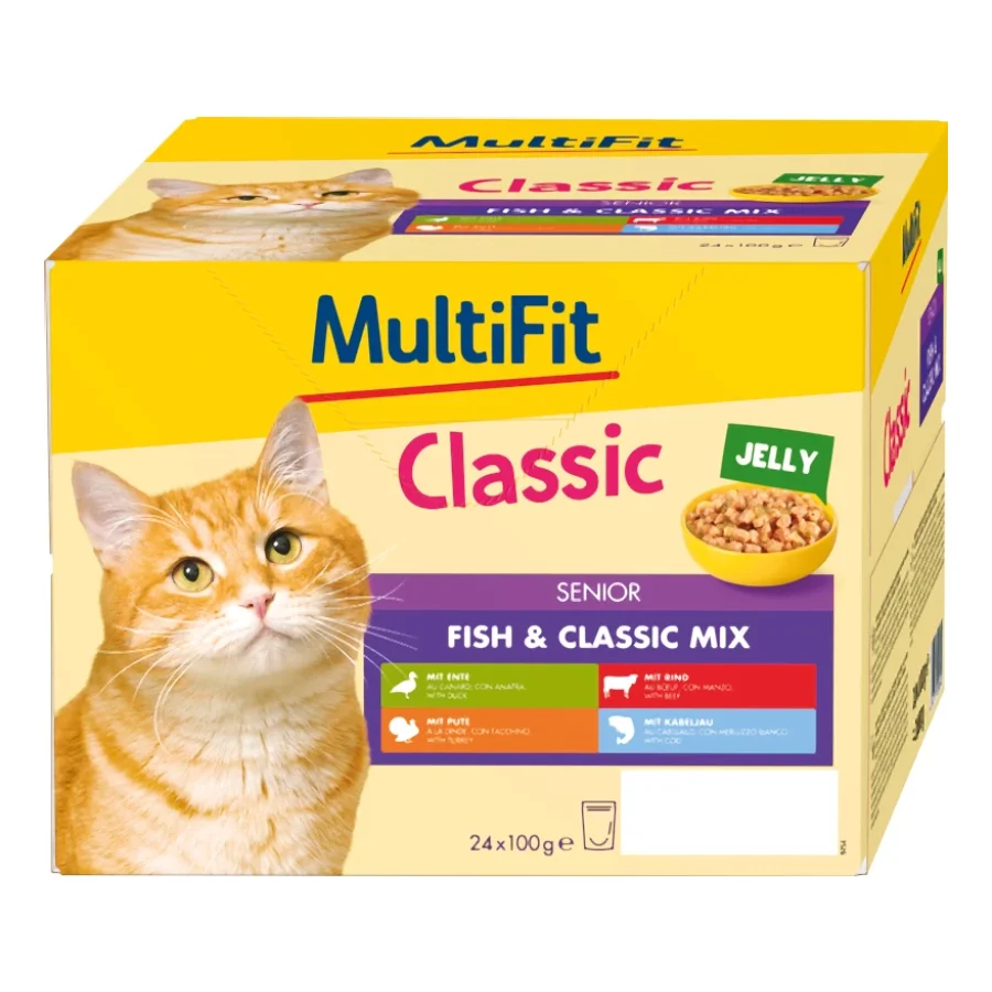 MultiFit Senior Jelly Fish & Classic Mix Multipack 24x100 g