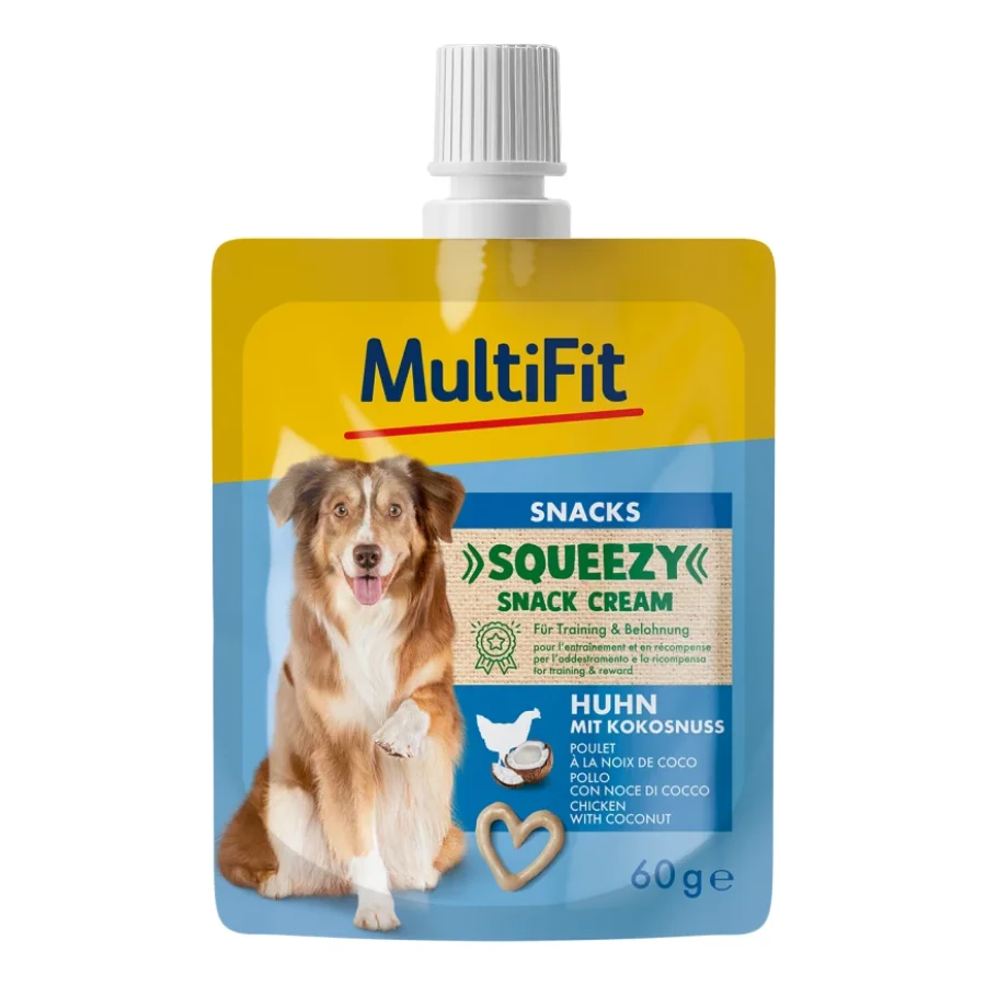 MultiFit Squeezy Snack Cream Poulet à la noix de coco 10x60 g