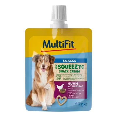 MultiFit Squeezy Snack Cream Poulet aux graines de chia 10x60 g