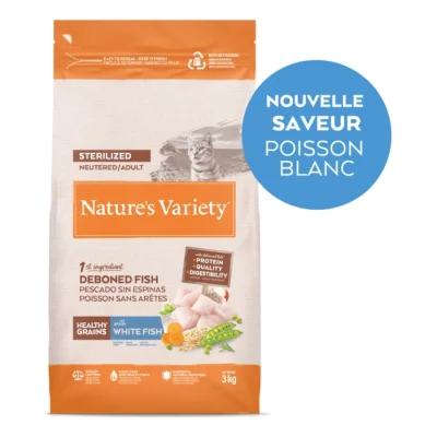 Nature's Variety Grains stérilisé Poissons Blancs 3kg