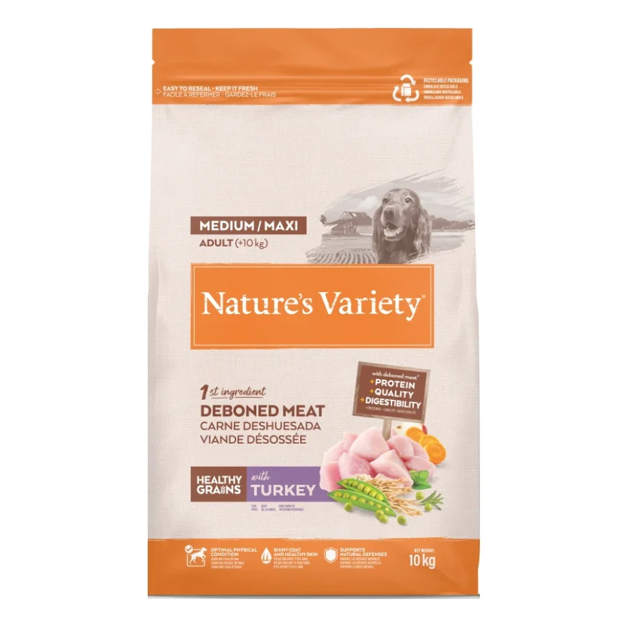 Nature's Variety Healthy Grains Adulte Med/Max Dinde 10 kg