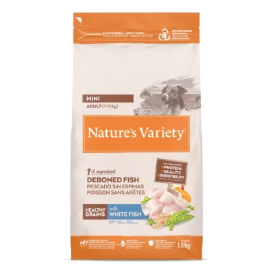 Nature's Variety Healthy Grains Adulte Mini Poissons Blancs 1,5kg