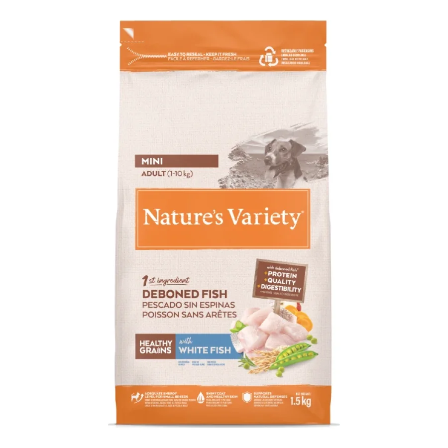 Nature's Variety Healthy Grains Adulte Mini Poissons Blancs 1,5kg