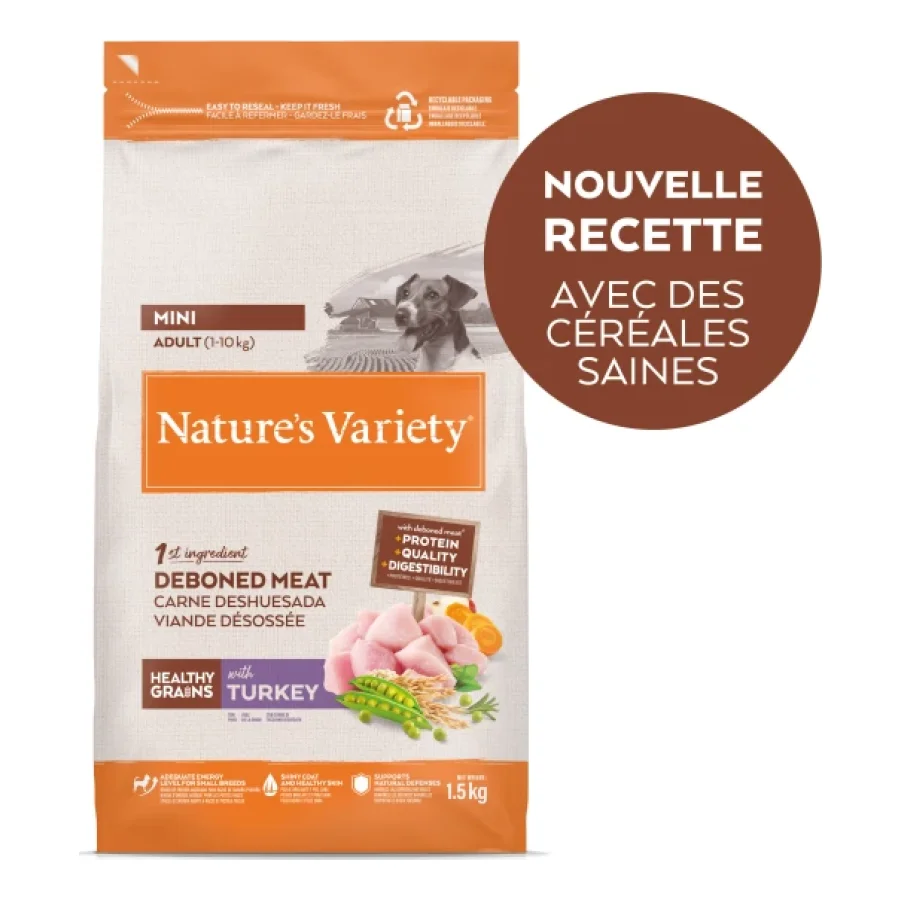 Nature's Variety Healthy Grains Mini Adulte Dinde 1,5kg