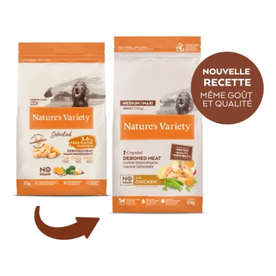 Nature's Variety No Grain Adulte Med/Max Poulet 12 kg