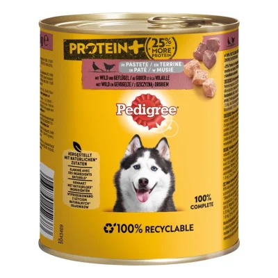 Pedigree Boîte Protein+ en pâté 12 x 800 g Gibier et volaille