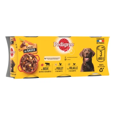 Pedigree Cuisine boîtes en sauce 3 variétés pour chien adulte 3x800g
