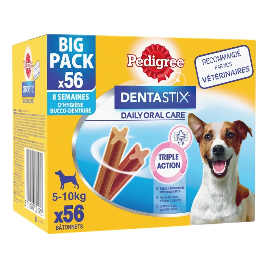 Pedigree Dentastix Bâtonnets hygiène bucco-dentaire pour petit chien 56pcs 880g