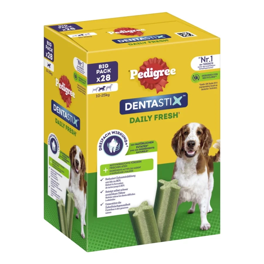 Pedigree Dentastix Fresh Bâtonnets hygiène bucco-dentaire pour moyen chien 28 pcs 720 g
