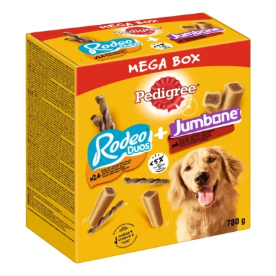Pedigree Mega Box Mix Recompenses Rodeo et Jumbone pour Chien 780g