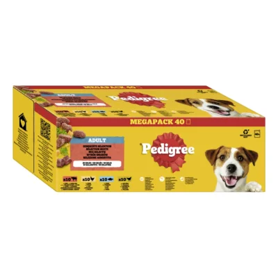 Pedigree Nourriture humide pour chien adulte, multipack, sélection mixte, en gelée 40x100 g