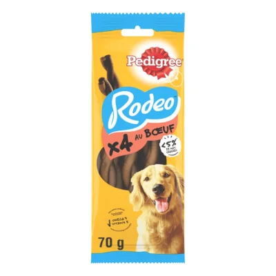 Pedigree Rodeo Récompenses au Bœuf pour Chien 4pcs 70g