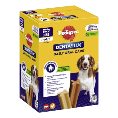 Pedigree Soin dentaire Dentastix Multipack 28 friandises pour les chiens de taille moyenne