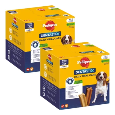 Pedigree Soin dentaire Dentastix pour les chiens de taille moyenne 2x56 pcs