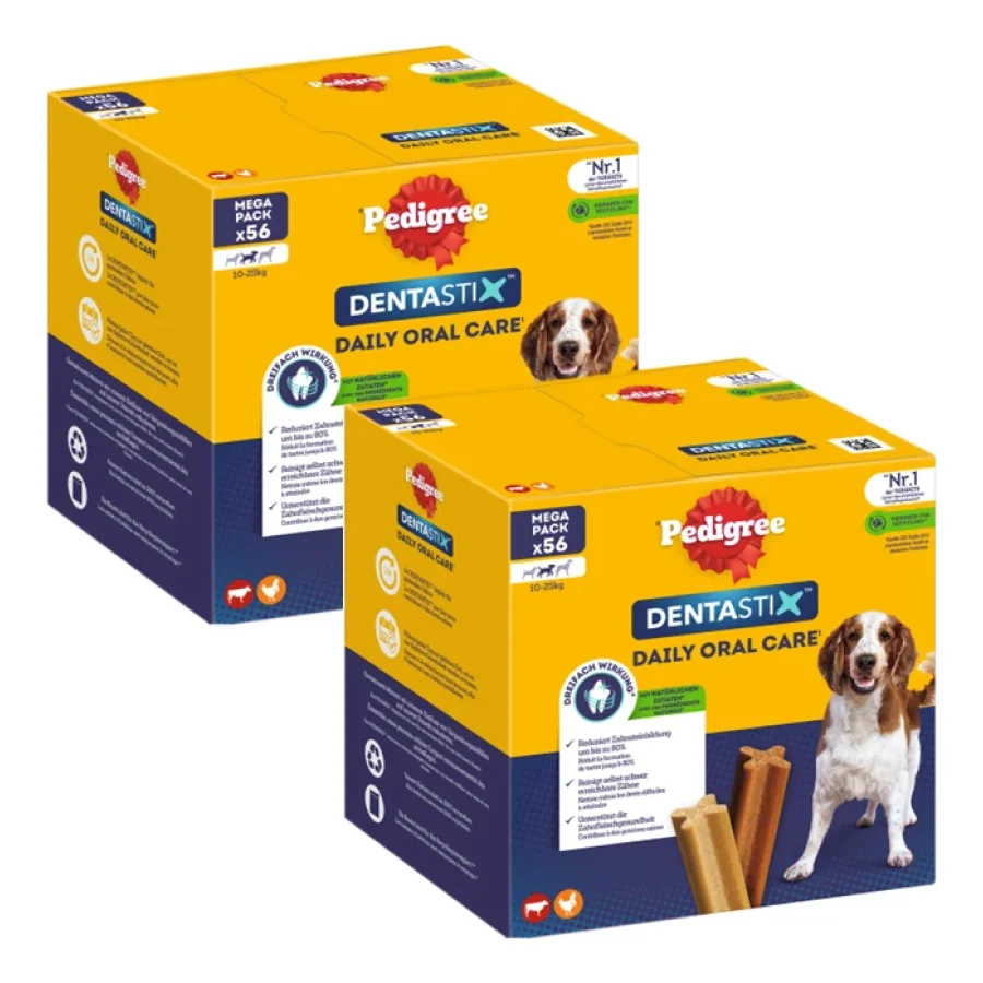 Pedigree Soin dentaire Dentastix pour les chiens de taille moyenne 2x56 pcs