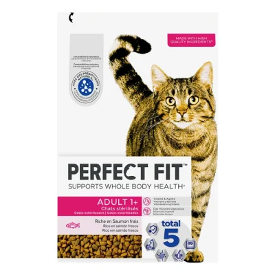 PERFECT FIT ADULT 1+ Croquettes Riche en Saumon frais chat adulte stérilisé 2,8kg