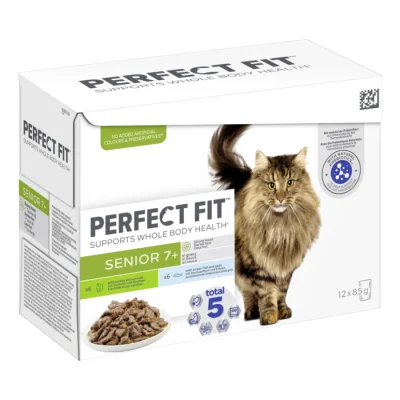 PERFECT FIT Sachets fraîcheur en sauce Dinde et Poissons pour chat senior 12 x 85 g