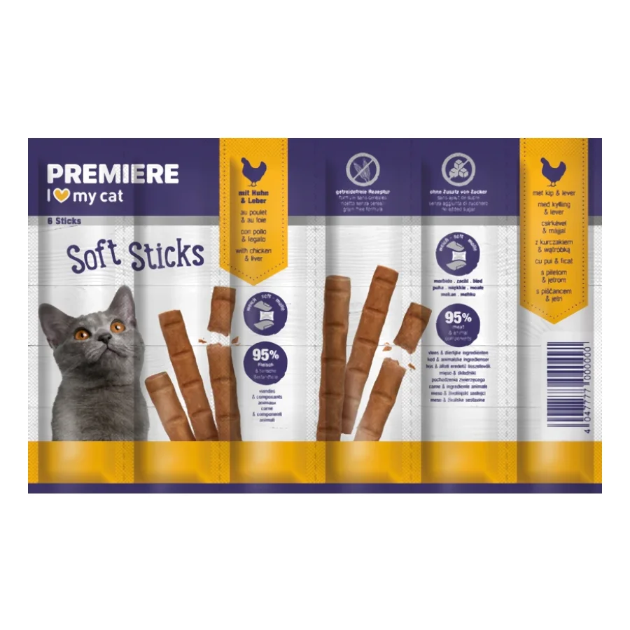 PREMIERE Bâtonnets Tendres Poulet et foie 60x6 g