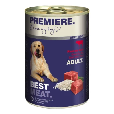 PREMIERE Best Meat nourriture humide pour chien, adulte Bœuf & Riz 12x400 g