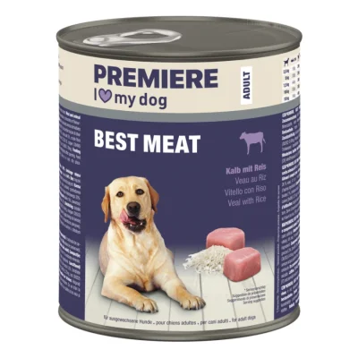 PREMIERE Best Meat nourriture humide pour chien, adulte Kalb mit Reis 6x800 g
