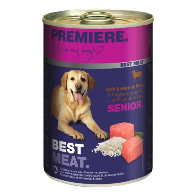 PREMIERE Best Meat nourriture humide pour chien, senior Agneau et riz 12x400 g