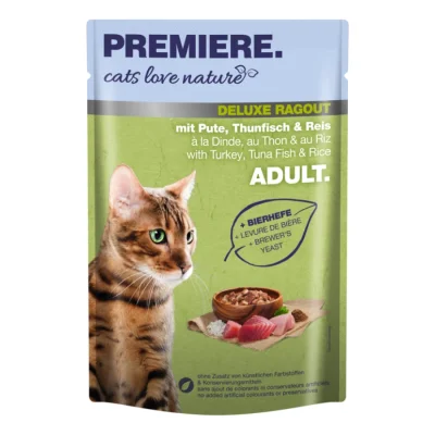 PREMIERE cats love nature Deluxe Ragout avec dinde, thon et riz 24x100 g