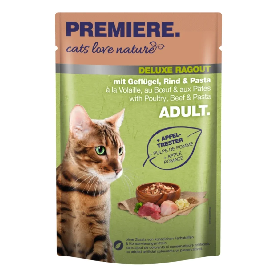 PREMIERE cats love nature Deluxe Ragout avec volaille, bœuf et pâtes 96x100 g