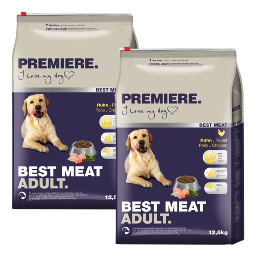 PREMIERE Croquettes Chien Best Meat Adulte Volaille 2x12,5 kg