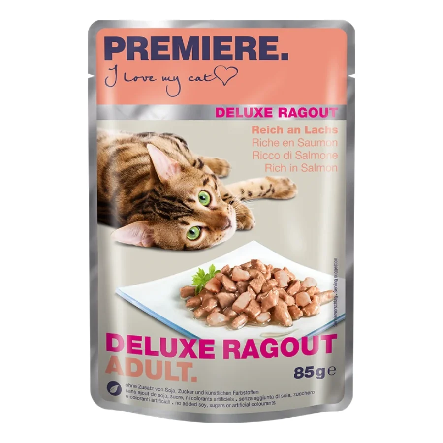 PREMIERE Deluxe Ragout Adult Riche en saumon 44x85 g