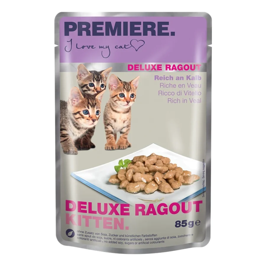 PREMIERE Deluxe Ragout Kitten Reich an Kalb 88x85 g